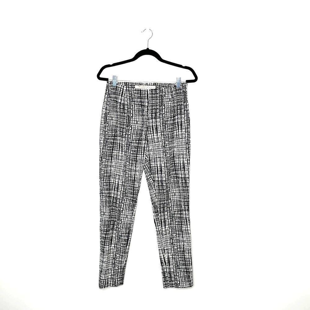 Lela Rose Checkered Print Skinny Pants 6
